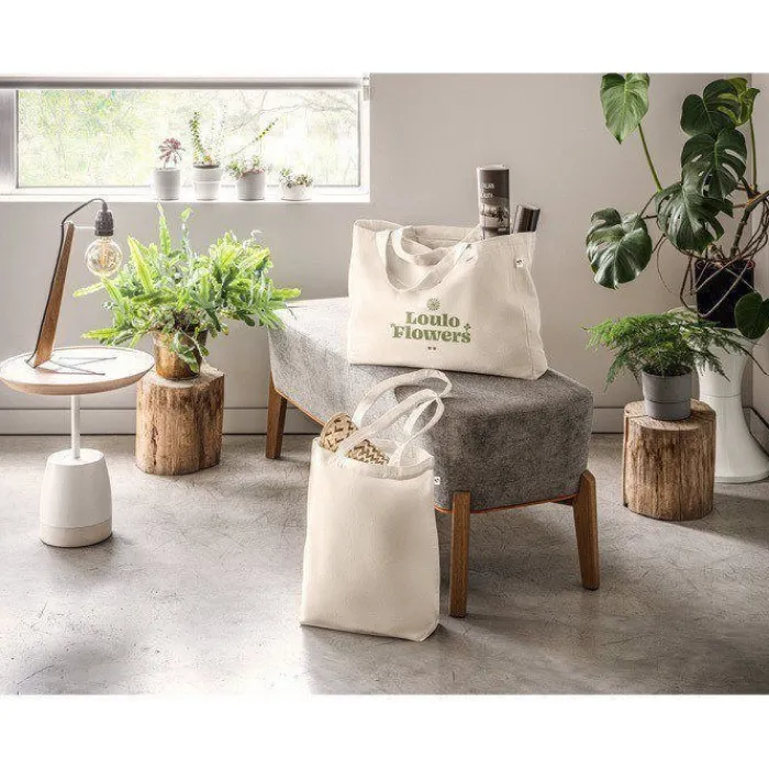 Gift Campaign Borsa shopper in cotone riciclato e poliestere manici lunghi 280g/m2> Shopper In Cotone Personalizzate