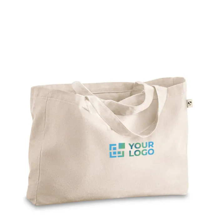 Gift Campaign Borsa shopper in cotone riciclato e poliestere manici lunghi 280g/m2> Shopper In Cotone Personalizzate
