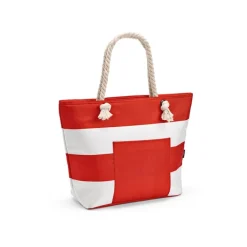 Gift Campaign Borsa termica a righe in rPET con manici in cotone riciclato da 15l> Borse Termiche