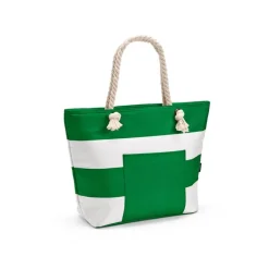 Gift Campaign Borsa termica a righe in rPET con manici in cotone riciclato da 15l> Borse Termiche