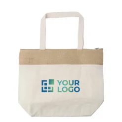Gift Campaign Borsa termica con cerniera in cotone con bordo superiore in juta> Borse Termiche