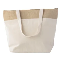 Gift Campaign Borsa termica con cerniera in cotone con bordo superiore in juta> Borse Termiche