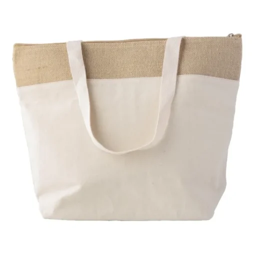Gift Campaign Borsa termica con cerniera in cotone con bordo superiore in juta> Borse Termiche