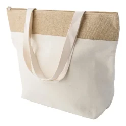 Gift Campaign Borsa termica con cerniera in cotone con bordo superiore in juta></noscript> Borse Termiche