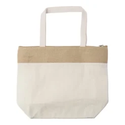 Gift Campaign Borsa termica con cerniera in cotone con bordo superiore in juta></noscript> Borse Termiche