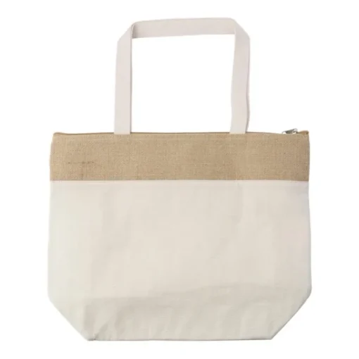 Gift Campaign Borsa termica con cerniera in cotone con bordo superiore in juta> Borse Termiche