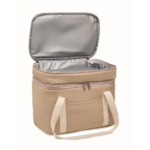 Gift Campaign Borsa termica con logo doppio scomparto tracolla cotone Canvas Duo> Borse Termiche