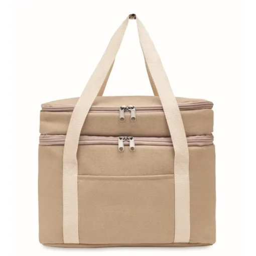 Gift Campaign Borsa termica con logo doppio scomparto tracolla cotone Canvas Duo> Borse Termiche