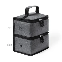 Gift Campaign Borsa termica doppio scomparto con zip maniglia rinforzata Dual RPET><noscript><img width=