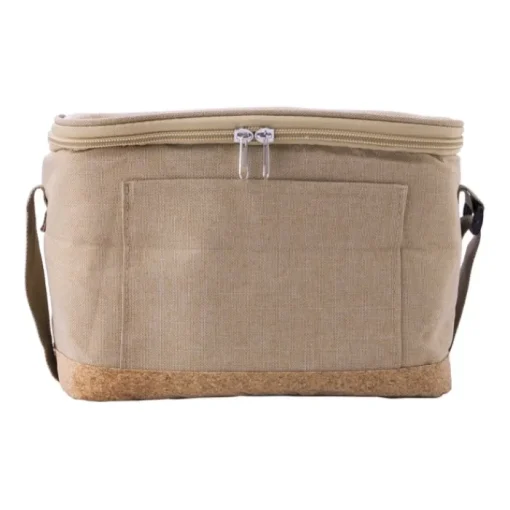 Gift Campaign Borsa termica in 600 D rPET con base di sughero e tasca anteriore> Borse Termiche