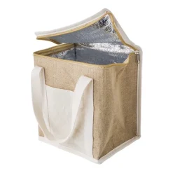 Gift Campaign Borsa termica in juta con tasca frontale in cotone personalizzabile> Borse Termiche