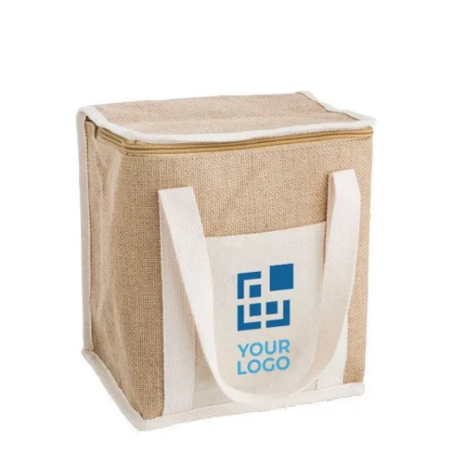 Gift Campaign Borsa termica in juta con tasca frontale in cotone personalizzabile> Borse Termiche