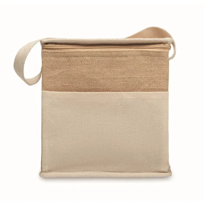 Gift Campaign Borsa termica in juta e cotone con tasca frontale e capacità di 3l> Borse Termiche