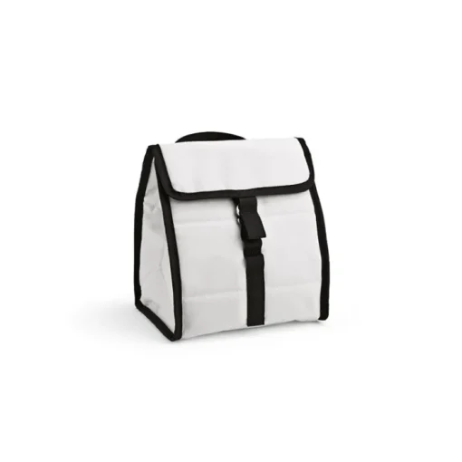 Gift Campaign Borsa termica in rPET con finiture nere e chiusura con patta e fibbia> Borse Termiche