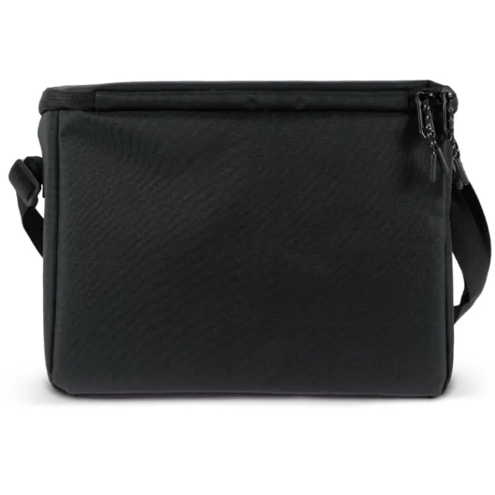 Gift Campaign Borsa termica nera promozionale in rPET con tracolla regolabile da 8l> Borse Termiche