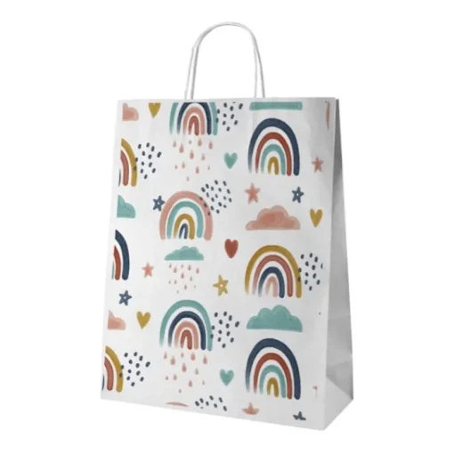Gift Campaign Borse di carta personalizzate piccole dimensioni bianche Eco Mall Mini> Buste Di Carta