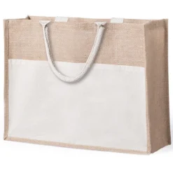 Gift Campaign Borse di juta da personalizzare con logo tasca anteriore Pocket XL> Borse In Juta