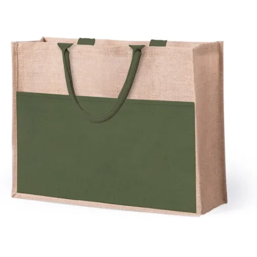 Gift Campaign Borse di juta da personalizzare con logo tasca anteriore Pocket XL> Borse In Juta
