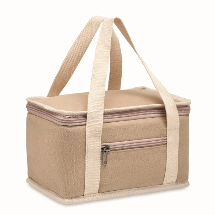 Gift Campaign Borse frigo con logo in tela con tracolla cotone per 6 lattine Compect> Borse Termiche