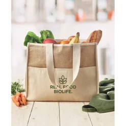 Gift Campaign Borse in juta e canvas personalizzate chiusura in velcro RealFood></noscript> Borse In Juta