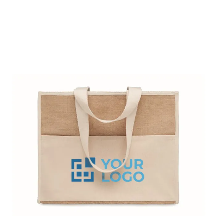 Gift Campaign Borse in juta e canvas personalizzate chiusura in velcro RealFood> Borse In Juta