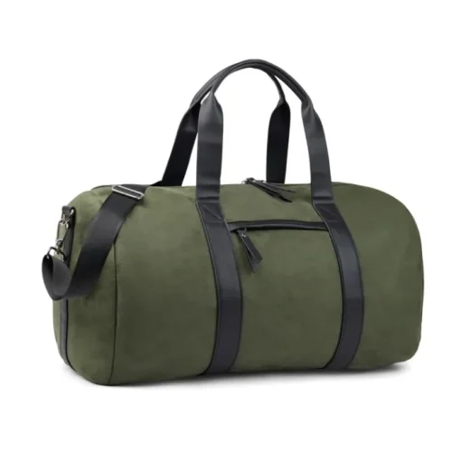 Gift Campaign Borsone da viaggio in simil camoscio riciclato con dettagli in PU> Borse Da Viaggio