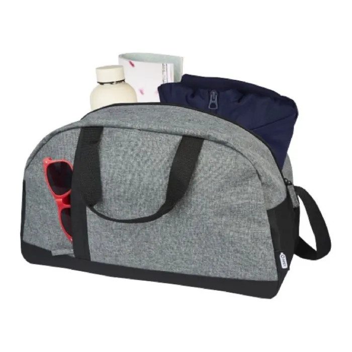 Gift Campaign Borsone sportivo con logo bicolore in poliestere riciclato DuoTone> Gadget Ecologici|Gadget Palestra