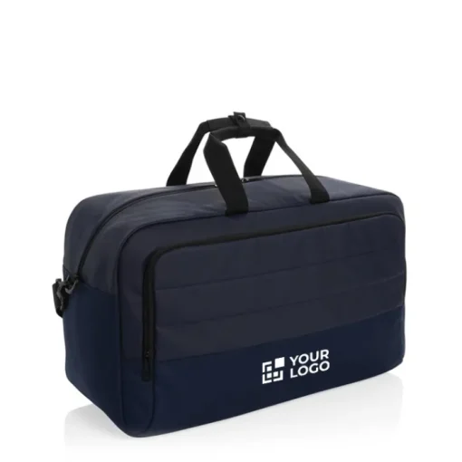 Gift Campaign Borsoni da viaggio personalizzati in rPET con scomparto e fascia per trolley> Borse Da Viaggio