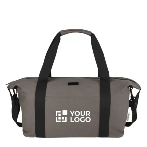 Gift Campaign Borsoni sportivi personalizzati in cotone riciclato 330g/m2 con fascia per trolley 25l> Borse Da Palestra|Borse Da Viaggio