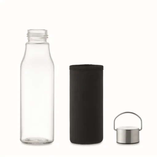 Gift Campaign Bottiglia di vetro con custodia e tappo antifuga in acciaio inox> Borracce In Vetro
