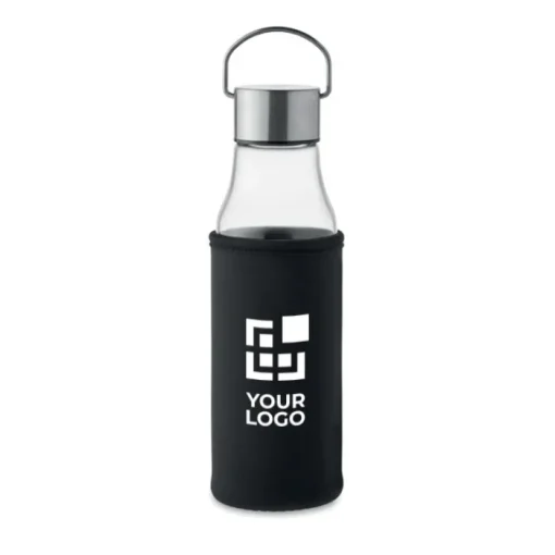 Gift Campaign Bottiglia di vetro con custodia e tappo antifuga in acciaio inox> Borracce In Vetro