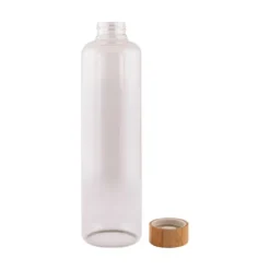 Gift Campaign Bottiglia in vetro borosilicato con tappo in bambù da 1L> Borracce In Plastica