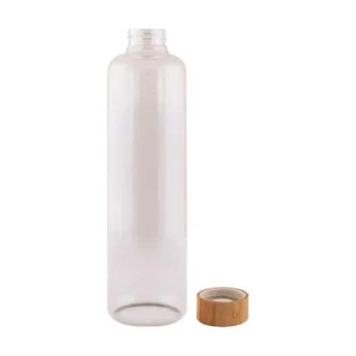 Gift Campaign Bottiglia in vetro borosilicato con tappo in bambù da 1L> Borracce In Plastica