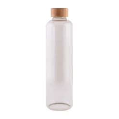 Gift Campaign Bottiglia in vetro borosilicato con tappo in bambù da 1L> Borracce In Plastica