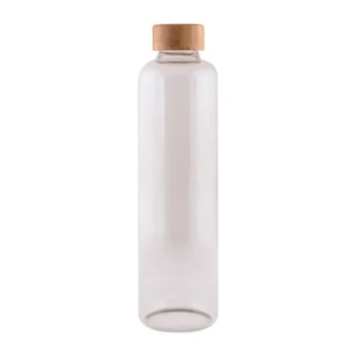 Gift Campaign Bottiglia in vetro borosilicato con tappo in bambù da 1L> Borracce In Plastica