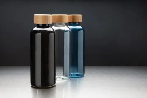 Gift Campaign Bottiglietta in RPET con tappo in bambù 660ml Evolution Recycled> Borracce In Plastica
