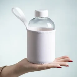 Gift Campaign Bottiglietta in vetro con logo con custodia 600ml Softshell> Borracce In Vetro
