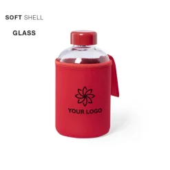 Gift Campaign Bottiglietta in vetro con logo con custodia 600ml Softshell></noscript> Borracce In Vetro