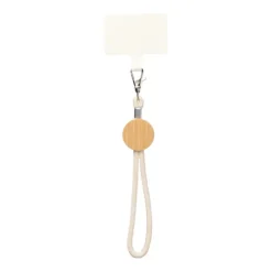 Gift Campaign Braccialetto e porta badge in corda di cotone con dettaglio in bambù> Lanyard E Porta Badge Personalizzati