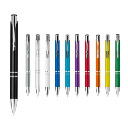 Gift Campaign Brillanti penne aziendali inchiostro blu Aster Budget> Penne Di Plastica