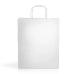 Gift Campaign Busta bianca dai manici corti in carta kraft da 90 g/m2></noscript> Buste Di Carta