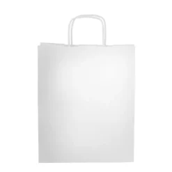 Gift Campaign Busta bianca dai manici corti in carta kraft da 90 g/m2></noscript> Buste Di Carta