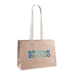 Gift Campaign Busta orizzontale di carta kraft FSC 150g/m2 e manici lunghi in cotone></noscript> Buste Di Carta