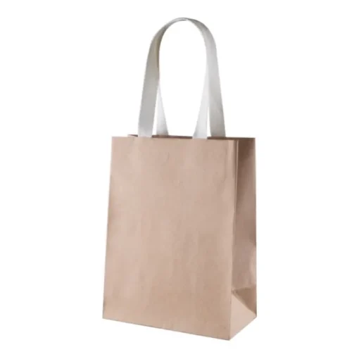 Gift Campaign Buste di carta kraft FSC con logo da 150 gr/m2 con manici in cotone> Buste Di Carta