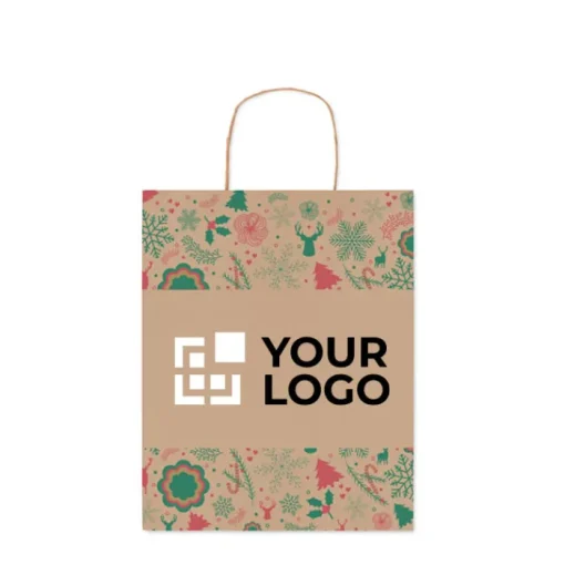 Gift Campaign Buste natalizie di carta kraft con logo aziendale Surprise Medium> Gadget Natalizi