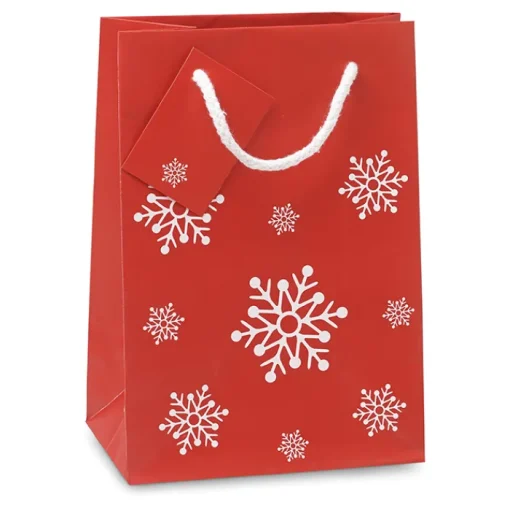 Gift Campaign Buste regalo natalizie con logo di piccole dimensioni Snowflake Small> Gadget Natalizi