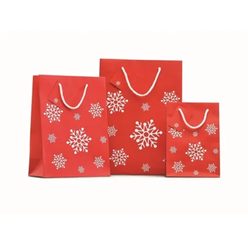 Gift Campaign Buste regalo natalizie con logo di piccole dimensioni Snowflake Small> Gadget Natalizi