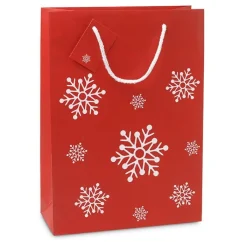 Gift Campaign Buste regalo natalizie promozionali con fiocchi di neve Snowflake Large> Gadget Natalizi