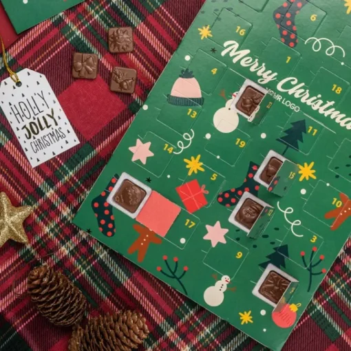 Gift Campaign Calendario Avvento con cioccolatini al latte confezione biodegradabile> Gadget Natalizi