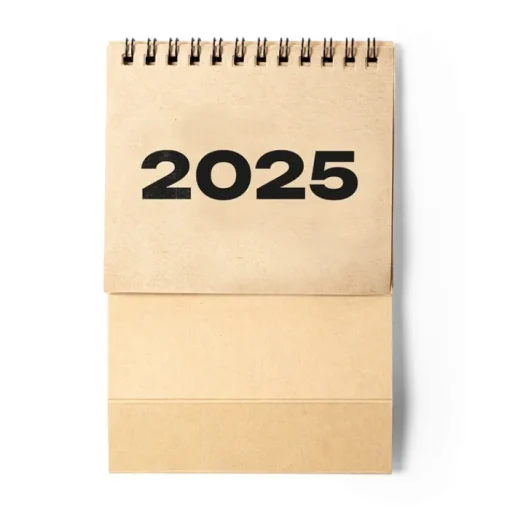 Gift Campaign Calendario da tavolo 2025 in cartone riciclato con spirale nera> Gadget Per L'Ufficio